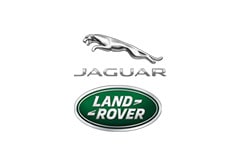 White tile with Jaguar logo above Range Rover icon.