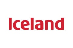 White tile with the word Iceland written in red.