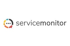 White tile with the words Service Monitor written in black next to the company's logo.