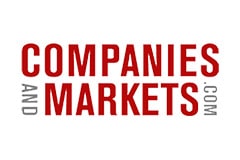 White tile with the words 'Companies and Markets.com' written in red.