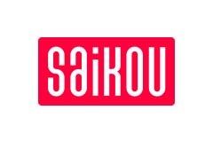 Red tile with the word 'Saikou' written in white.