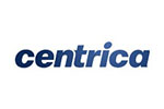 White tile with the logo of Centrica written in blue.