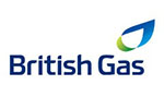 White tile with the logo of British Gas written in blue.