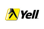 White tile with the word Yell written in yellow next to image of fingers mimicking the motion of walking.