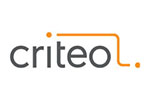 White tile with the word Criteo written in grey beneath an orange line.