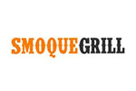 White tile with the words Smoque Grill written in black and orange.
