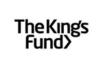 White tile with the words 'The King's Fund' written in black.