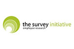White tile with the words 'The Survey Initiative' and 'employee research' written in green and black.